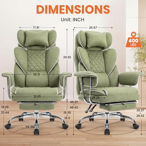 Big and Tall High Back Reclining Office Chair with Footrest and Massage