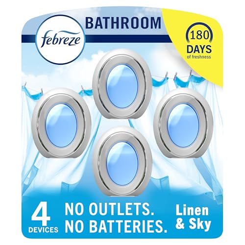 Febreze Bathroom Air Freshener Odor-Fighting Linen & Sky 4 Count