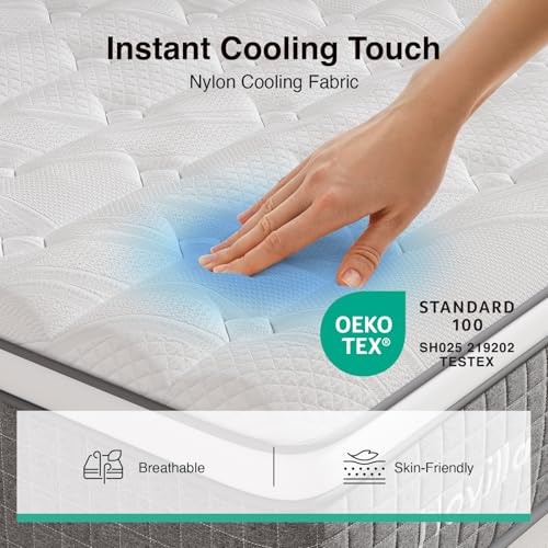 12 Inch Full Size Hybrid Mattress - Cooling Gel Memory Foam & Pocketed Coils