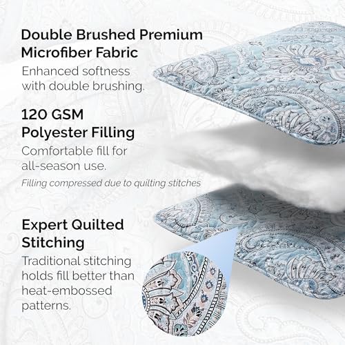 Boho Paisley Twin Daybed Cover Set - 6-Piece Microfiber Bedding Set
