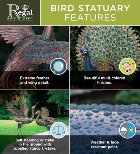 Metal Bird Garden Stake with Motion Spring Decorative Outdoor Sculpture