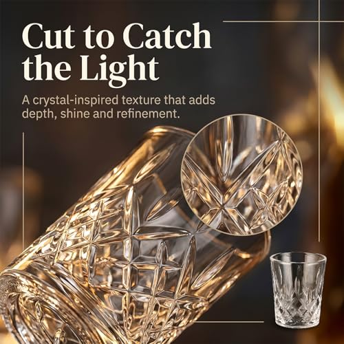 Ruckae 24 Pack 1.5oz Crystal Shot Glass Set - Clear Heavy Base Liquor Glasses