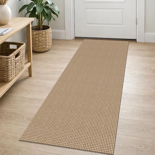 Woven Runner Rug 2x5 Ft - Washable Non-Slip Hallway & Kitchen Carpet