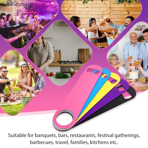 KTOJOY 5 Pack 7-Inch Colorful Stainless Steel Bottle Openers - Large Bar Tools
