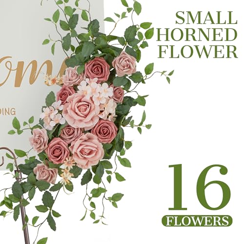 Artificial Wedding Arch Flower Swag Set, 2-Piece Silk Floral Backdrop Decor