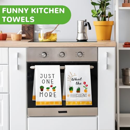 6-Pack Plant Lover Funny Kitchen Towels - 16x24in Microfiber Gift Set