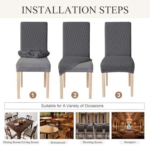 Waterproof Dining Chair Covers Set of 4 - Stretch Slipcovers