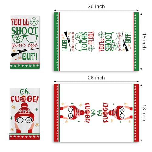 YMCAFZ Christmas Classic Movie Kitchen Dish Towels Set of 2 - Holiday Decor