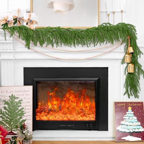 2Pcs 6 ft Norfolk Pine Garland for Mantel & Holiday Decor - VICAMB 6FT / 2