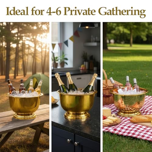 Gold Beverage Tub for Wine, Beer & Champagne 10L - Sipoyen