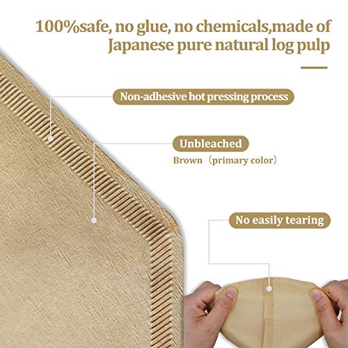 #4 Cone Coffee Filters 8-12 Cup - Unbleached Natural Paper (100 Count)