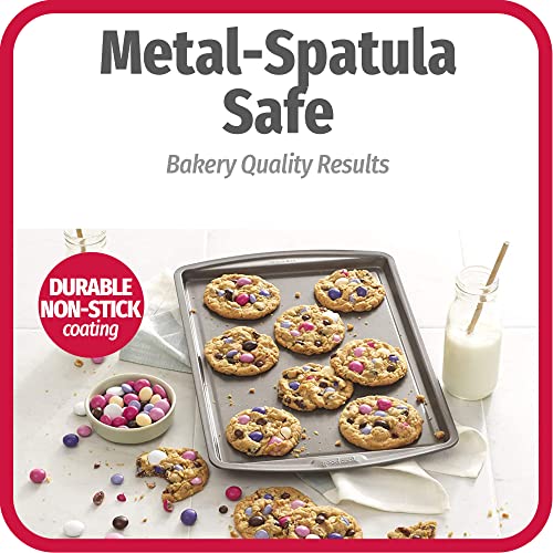Nonstick Carbon Steel Baking Sheet Set - 13x9 Inch Cookie Sheets (3-Piece)