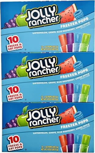 Jolly Rancher Freezer Pops Assorted Fruit Flavors 30 Count Pack