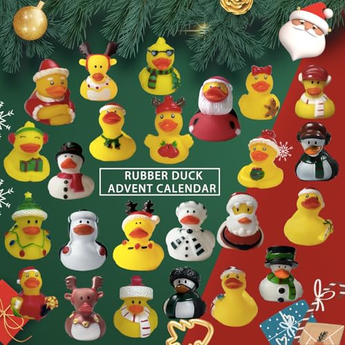 Rubber Duck Advent Calendar - 24 Day Christmas Countdown Toy Set for Kids