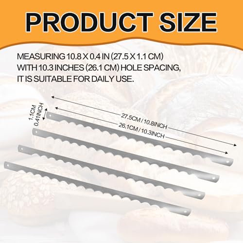 12 Pcs 10.8-Inch Serrated Bread Bow Knife Blades with Screws and Safety Guard