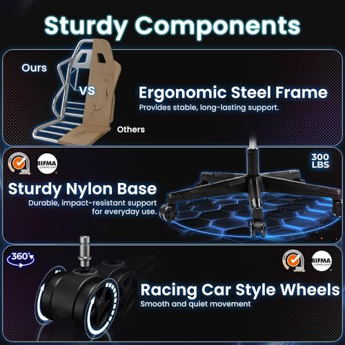 Ergonomic Gaming Chair with Lumbar Support and Breathable Fabric