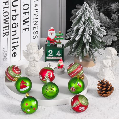 GIRLIBER Green Shatterproof Christmas Ornaments Set - 100 Pcs Holiday Decorations