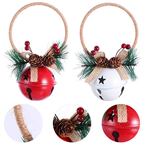 HEALLILY 4pc Retro Metal Jingle Bells Set for Christmas Tree Door Wall Pets