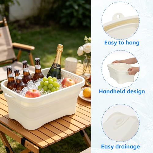 3 Pack Collapsible Ice Buckets for Parties & Drink Cooling - Space Saving Beer & Champagne Chiller