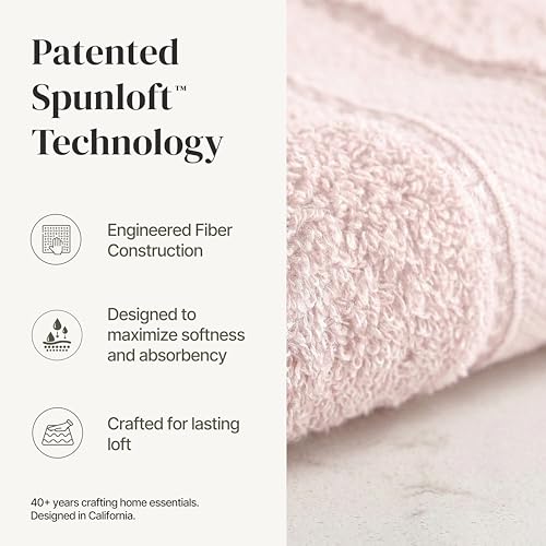 6-Piece Combed Cotton Towel Set - 600 GSM Plush Bath & Hand Towels, Blush