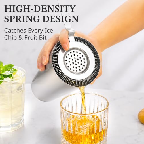 KITESSENSU Long Handle Hawthorne Strainer - 18/8 Stainless Steel Cocktail Filter