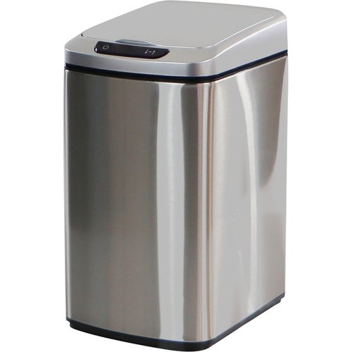 Hanover Home Hands-Free Trash Can with Fingerprint-Resistant Finish, Soft-Close Motion Sensor Lid, and Removable Bin for Bathroom and Bedroom - 3.2 Gallons (12 Liters) in Stainless Steel