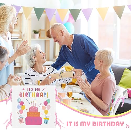 Birthday Chair Covers - 2 Pack Kids Decor with Ribbons & Cake Design