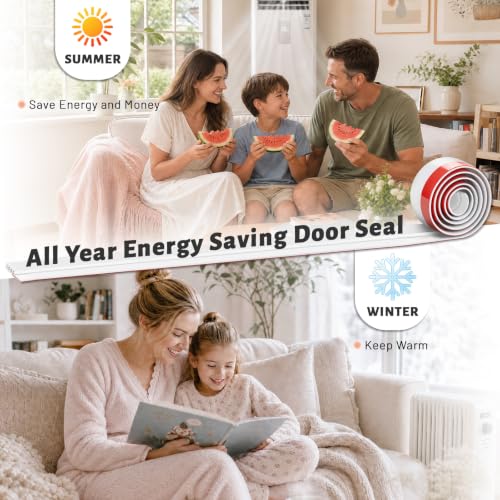 Self-Adhesive Silicone Door Draft Stopper 4-Pack - 2" x 39" Door Sweep
