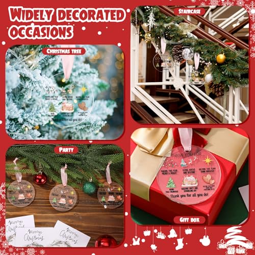 Kathfly 24 Sets Coworkers Appreciation Christmas Ornaments with Cards