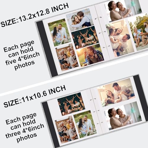 Self-Adhesive Photo Album with 60 Pages, Large Linen 3-Ring Scrapbook