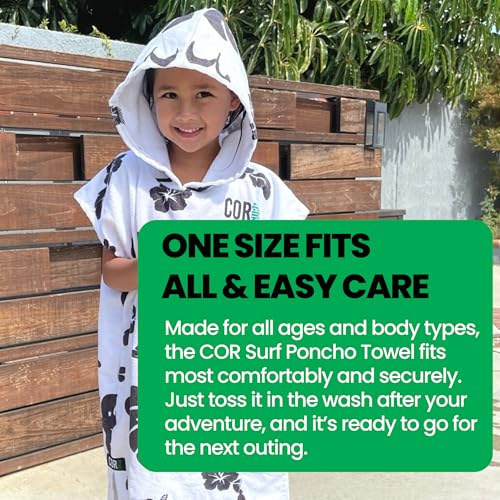 Kids Hooded Poncho Towel - Quick-Dry Microfiber Changing Robe for Beach & Swim
