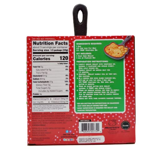 Hello Kitty Pancake Skillet with Mix - Mini Maker Mold for Kids, Christmas Gift