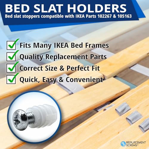 Bed Slat Holder Replacement Screws and Nylon Dowels, 8-Piece Set