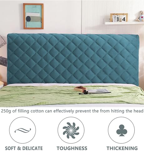 Stretch Velvet Bed Headboard Cover, Washable & Dustproof, Cal King Size