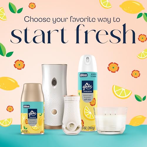 Plug-In Scented Oil Air Freshener Refills, Lemon Zest & Poppy (5 Pack)