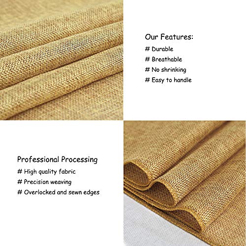 B-COOL 2 Pack 13x108 Inch Khaki Burlap Table Runners - Rustic Farmhouse Decor