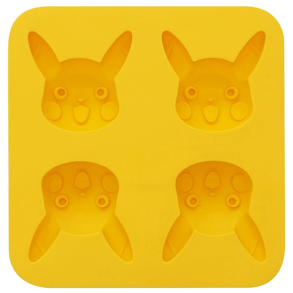 Skater Silicone Pikachu Mini Madeleine Mold, Set of 4, Yellow, Cute/Kawaii, Candy Mold