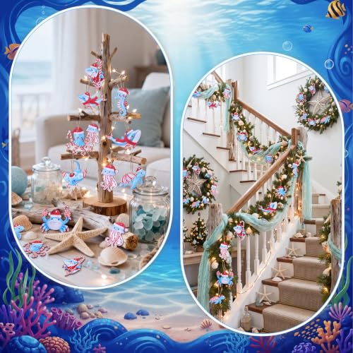 Conelist Ocean Coastal Christmas Ornaments - 27 Marine Sea Animal Decor Set