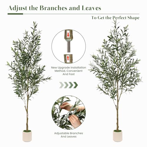 6FT Faux Olive Tree with Fruits - Lifelike Indoor Home Decor