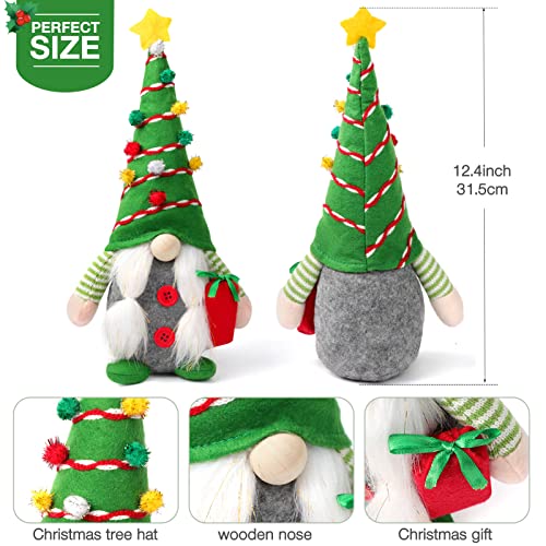 Christmas Gnome Plush Tabletop Decorations - Set of 2 Farmhouse Figurines