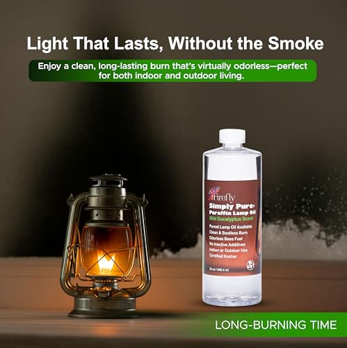 Premium Smokeless Paraffin Lamp Oil - 32 oz Eucalyptus Scented