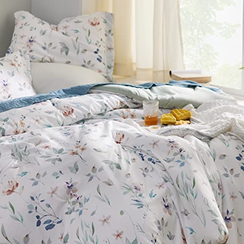 Bedsure Queen Floral Comforter Set - Lightweight Soft Bedding with Pillow Shams