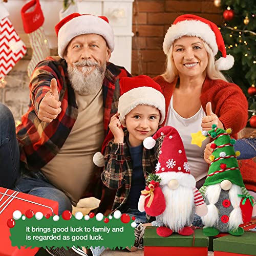 Christmas Gnome Plush Tabletop Decorations - Set of 2 Farmhouse Figurines