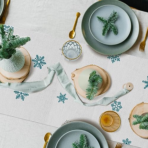 Christmas Snowflake Table Runner 72x13 Inches for Holiday Decor