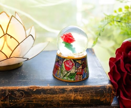 Enchanted Rose Mini Light-Up Snow Globe - 3-Inch Decorative Keepsake