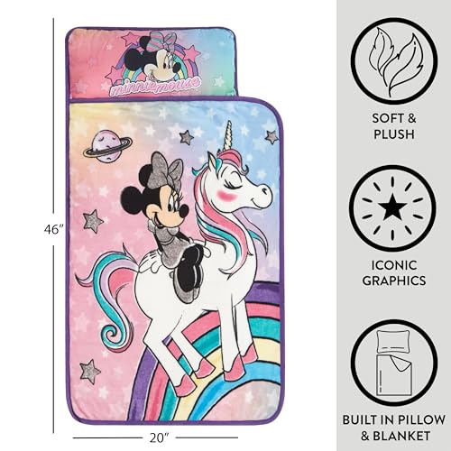 Minnie Mouse Toddler Nap Mat with Built-in Pillow, 26x46 Inches