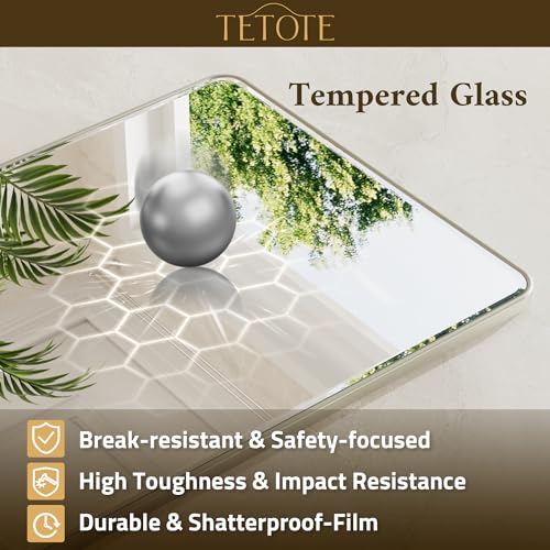 20x30 Brushed Nickel Bathroom Mirror, Rectangular Wall Mirror with Beveled Edge