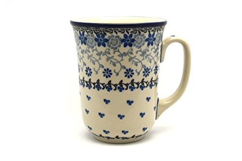 Polish Pottery Mug - 16 oz. Bistro - Silver Lace