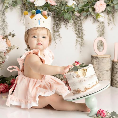 Personalized 1st Birthday Crown Headband for Baby Boy & Girl