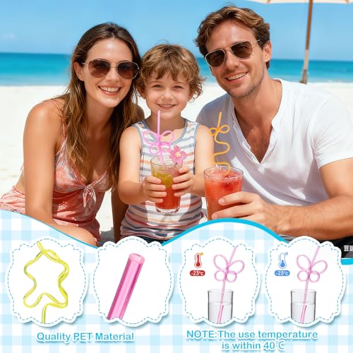Didaey 120 Pcs Reusable Crazy Silly Drinking Straws - Stylish Colorful Design
